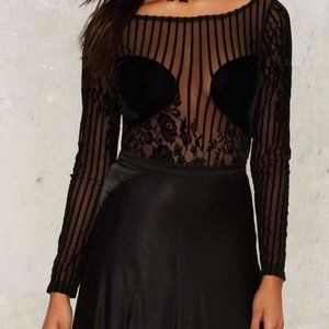 Nasty Gal Motel Harlot Velvet Bodysuit - image 1